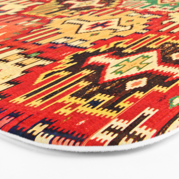 Antique Turkish Kilim Rug Print Bath Mat Gallery Image 3