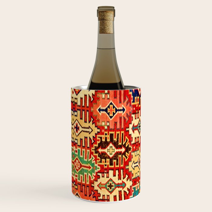 Antique Turkish Kilim Rug Print Wine Chiller Gallery Image 1