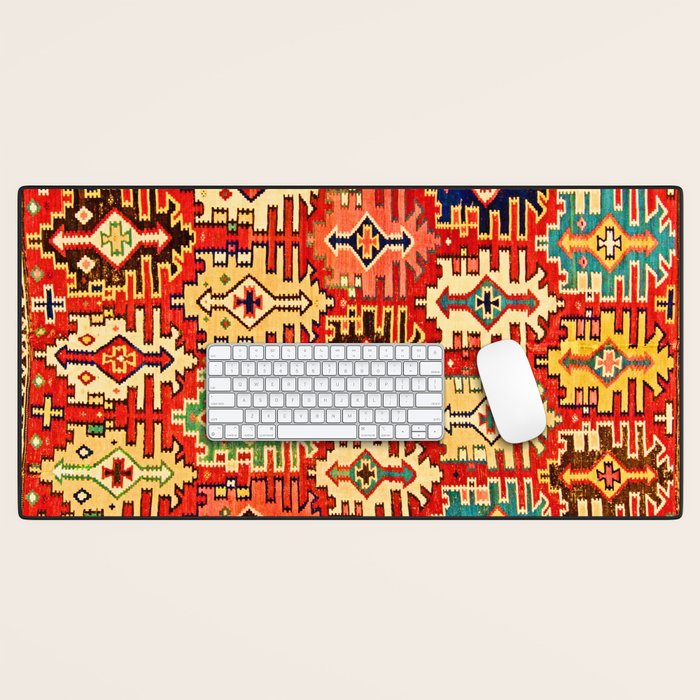 Antique Turkish Kilim Rug Print Desk Mat Gallery Image 1