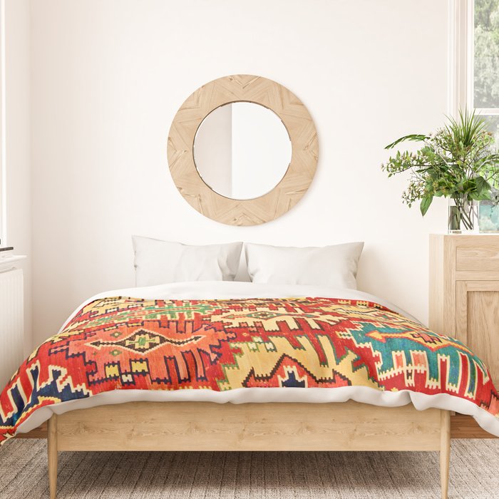 Antique Turkish Kilim Rug Print Duvet Cover Gallery Image 3