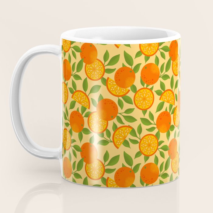 Orange Pattern on Yellow Coffee Mug Gallery Image 3