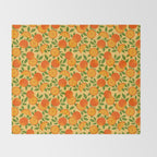 Orange Pattern on Yellow Throw Blanket Gallery Image 2