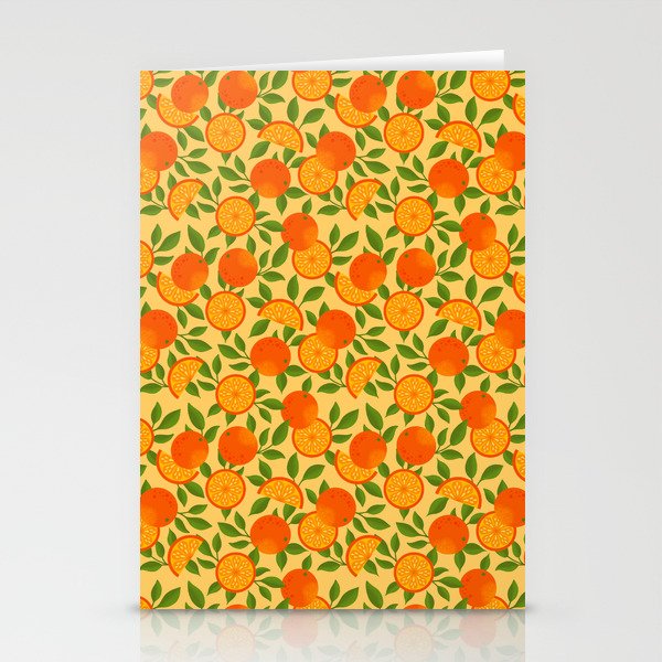 Orange Pattern on Yellow Stationery Card Gallery Image 1