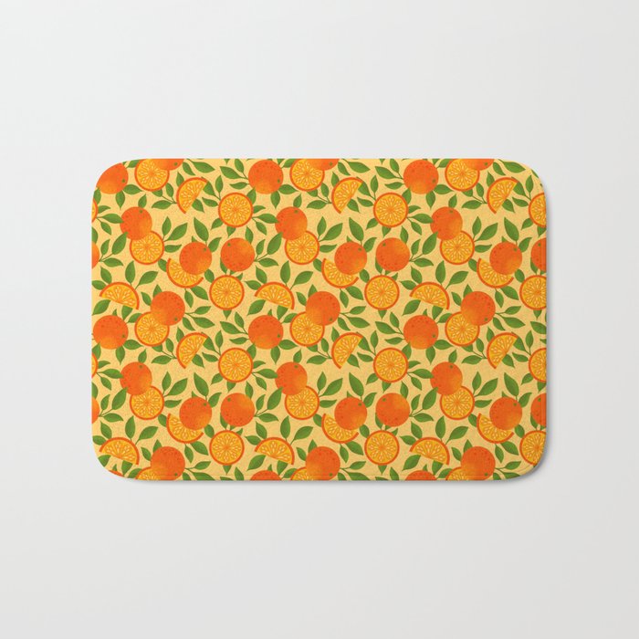Orange Pattern on Yellow Bath Mat Gallery Image 1