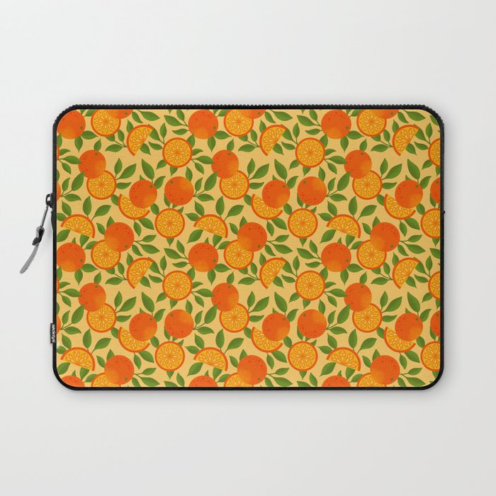 Orange Pattern on Yellow Laptop Sleeve Gallery Image 1