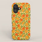 Orange Pattern on Yellow iPhone Case Gallery Image 1