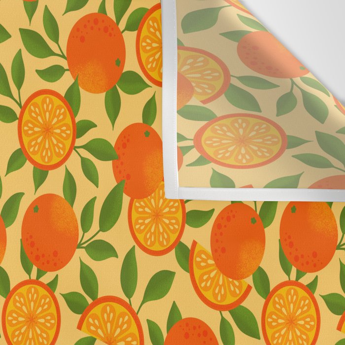 Orange Pattern on Yellow Wall Tapestry Gallery Image 3
