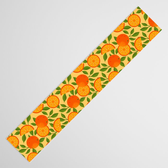 Orange Pattern on Yellow Table Runner Gallery Image 3