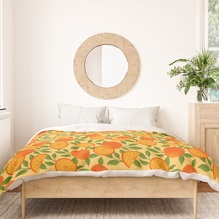 Orange Pattern on Yellow Duvet Cover Gallery Image 3
