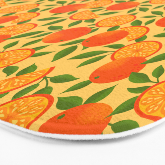Orange Pattern on Yellow Bath Mat Gallery Image 3