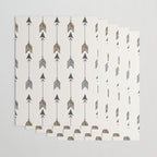 Vertical Arrow Patterns - Cream and Neutral Earth Tones Wrapping Paper Gallery Image 3