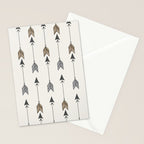 Vertical Arrow Patterns - Cream and Neutral Earth Tones Stationery Card Gallery Image 2