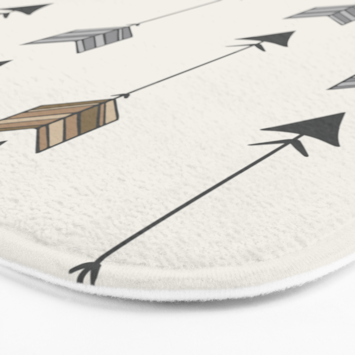 Vertical Arrow Patterns - Cream and Neutral Earth Tones Bath Mat Gallery Image 3
