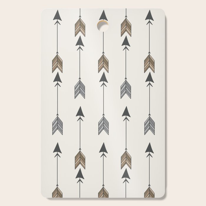 Vertical Arrow Patterns - Cream and Neutral Earth Tones Cutting Board Gallery Image 1