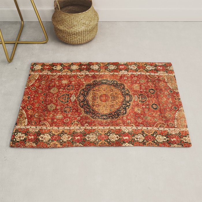 Seley 16th Century Antique Persian Carpet Print Rug Gallery Image 1