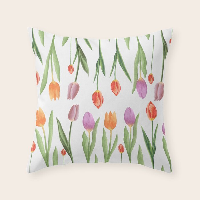 Tulips Throw Pillow Gallery Image 1