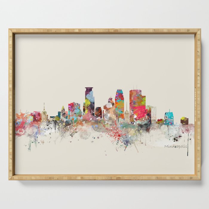 minneapolis skyline Serving Tray Gallery Image 1