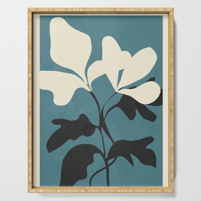 Abstract Modern Flowers 2 Serving Tray Gallery Image 1
