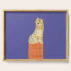 Relaxing Leopard - Orange and Very Peri Serving Tray Gallery Image 1