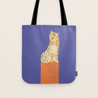 Relaxing Leopard - Orange and Very Peri Tote Bag Gallery Image 1