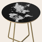Black and grey watercolor world map with cities Side Table Gallery Image 2