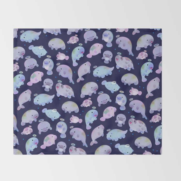 Sea cow (Sirenians) Throw Blanket Gallery Image 2