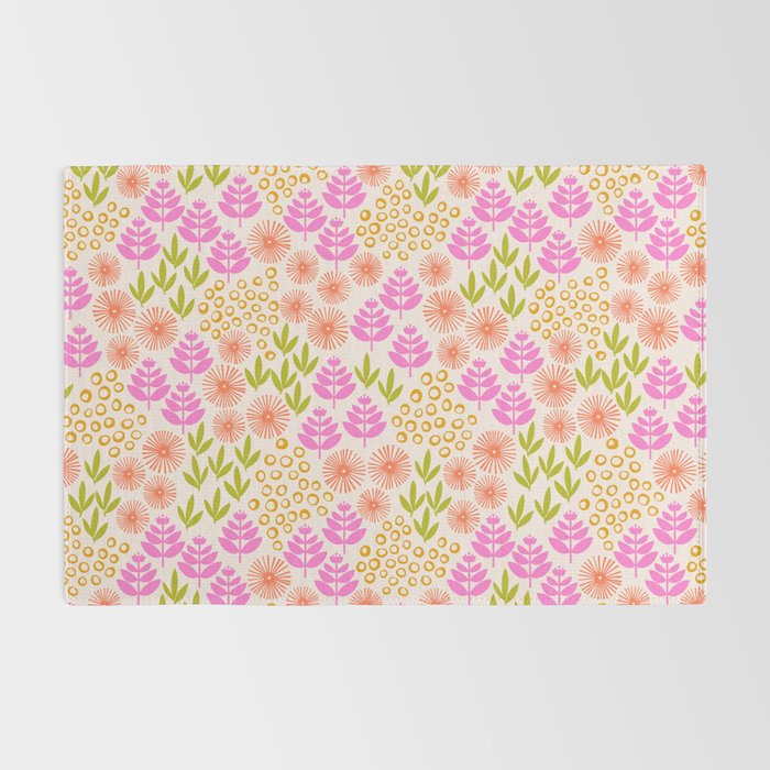 Retro Tropical Flora Pattern Rug Gallery Image 2
