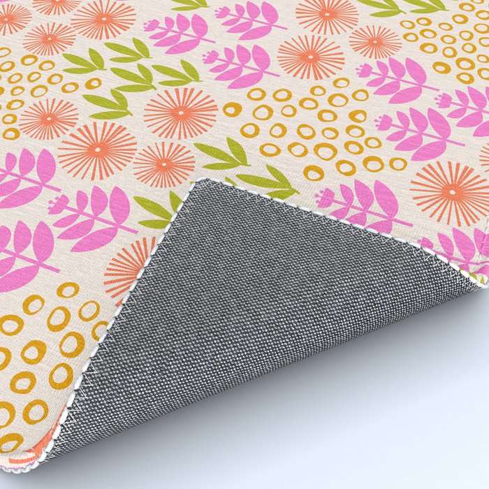 Retro Tropical Flora Pattern Rug Gallery Image 4