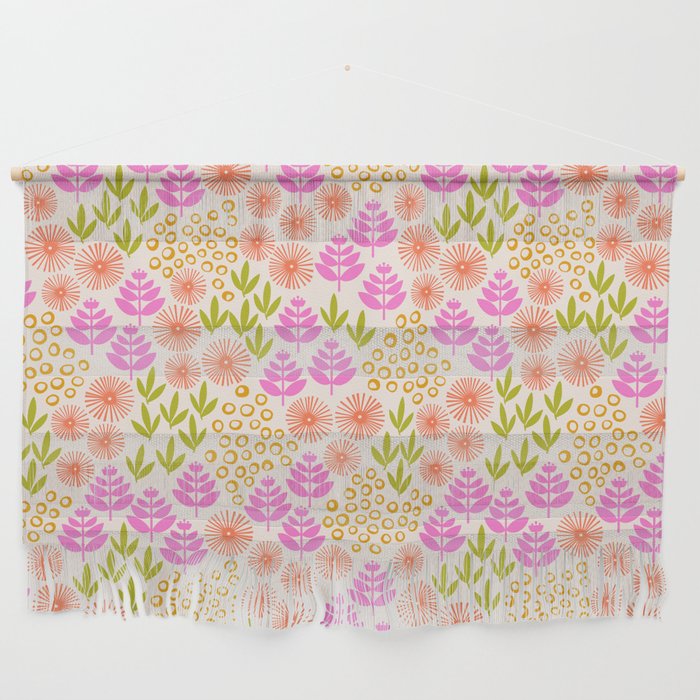 Retro Tropical Flora Pattern Wall Hanging Gallery Image 1