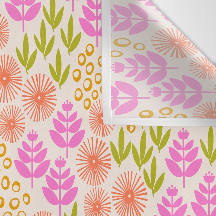 Retro Tropical Flora Pattern Wall Tapestry Gallery Image 3