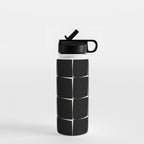 Midcentury Flux Minimalist Pattern in Black and Almond Cream Water Bottle Gallery Image 1