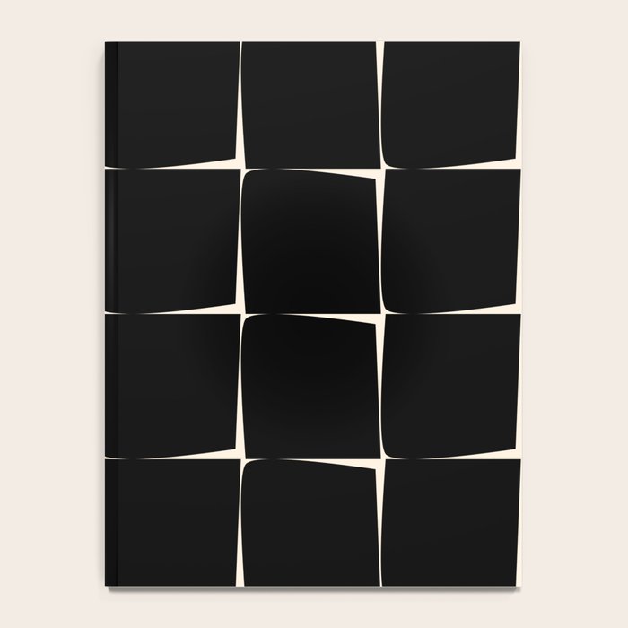 Midcentury Flux Minimalist Pattern in Black and Almond Cream Notebook Gallery Image 4