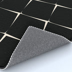 Midcentury Flux Minimalist Pattern in Black and Almond Cream Rug Gallery Image 4