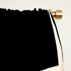 Midcentury Flux Minimalist Pattern in Black and Almond Cream Window Curtain Gallery Image 2