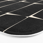 Midcentury Flux Minimalist Pattern in Black and Almond Cream Bath Mat Gallery Image 3
