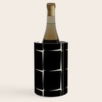 Midcentury Flux Minimalist Pattern in Black and Almond Cream Wine Chiller Gallery Image 2