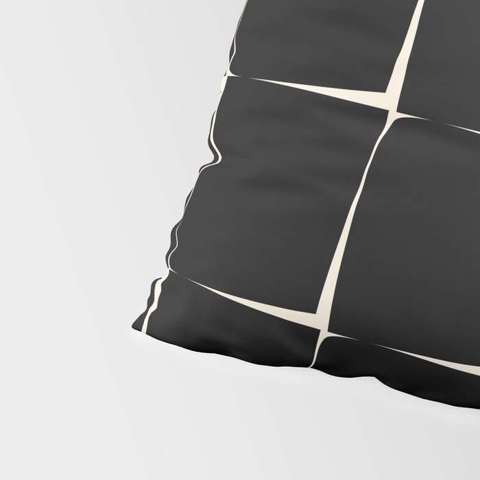 Midcentury Flux Minimalist Pattern in Black and Almond Cream Pillow Sham Gallery Image 4