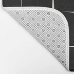 Midcentury Flux Minimalist Pattern in Black and Almond Cream Bath Mat Gallery Image 2