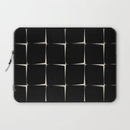 Midcentury Flux Minimalist Pattern in Black and Almond Cream Laptop Sleeve Gallery Image 1