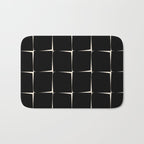 Midcentury Flux Minimalist Pattern in Black and Almond Cream Bath Mat Gallery Image 1