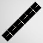 Midcentury Flux Minimalist Pattern in Black and Almond Cream Table Runner Gallery Image 3