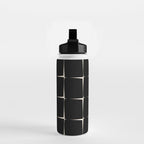 Midcentury Flux Minimalist Pattern in Black and Almond Cream Water Bottle Gallery Image 2