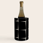 Midcentury Flux Minimalist Pattern in Black and Almond Cream Wine Chiller Gallery Image 3