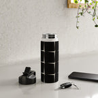 Midcentury Flux Minimalist Pattern in Black and Almond Cream Water Bottle Gallery Image 4