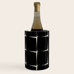 Midcentury Flux Minimalist Pattern in Black and Almond Cream Wine Chiller Gallery Image 1