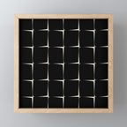 Midcentury Flux Minimalist Pattern in Black and Almond Cream Mini Art Print Gallery Image 1