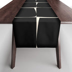Midcentury Flux Minimalist Pattern in Black and Almond Cream Table Runner Gallery Image 1