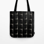 Midcentury Flux Minimalist Pattern in Black and Almond Cream Tote Bag Gallery Image 1