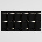 Midcentury Flux Minimalist Pattern in Black and Almond Cream Desk Mat Gallery Image 3