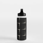 Midcentury Flux Minimalist Pattern in Black and Almond Cream Water Bottle Gallery Image 3